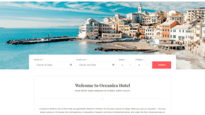 Oceanica – Hotel Booking WordPress Theme 破解版下载