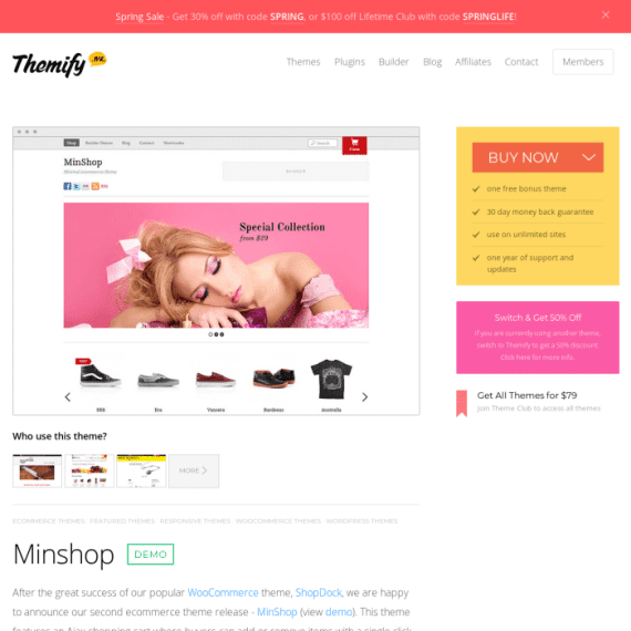 Themify Minshop WooCommerce Theme 破解版下载