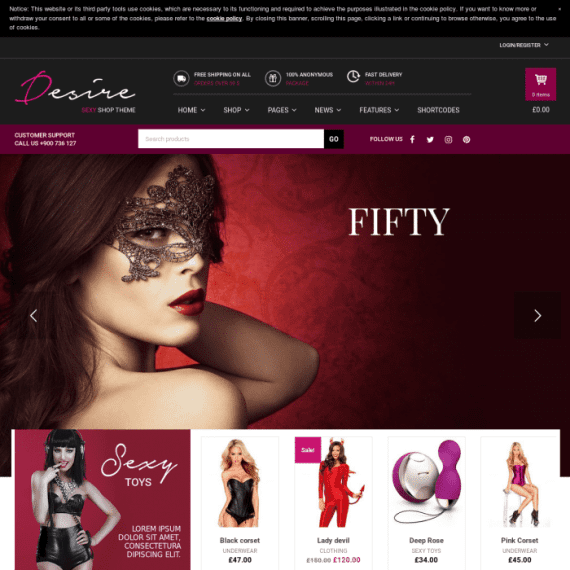 YITH Desire Sexy Shop WordPress Theme 破解版下载