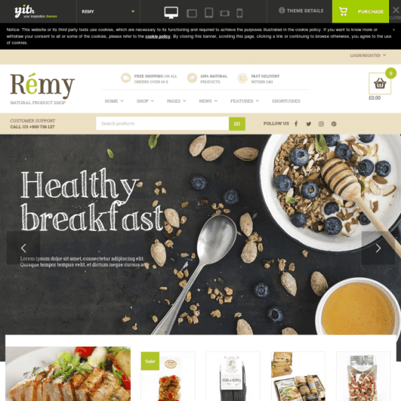 YITH Remy WordPress Theme 破解版下载