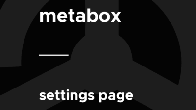 Meta Box – Settings Page破解版下载