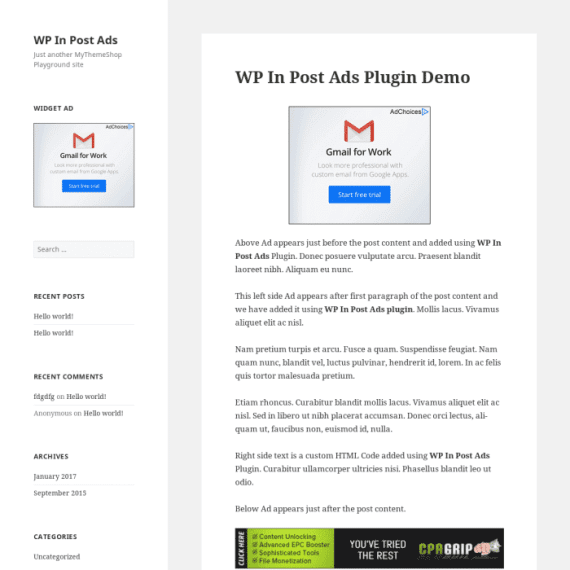 MyThemeShop WP In Post Ads破解版下载
