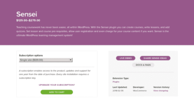 Sensei LMS WordPress Plugin破解版下载