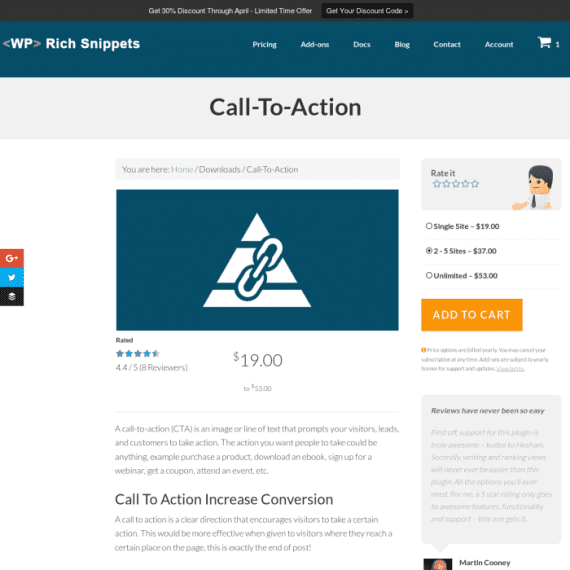 WP Rich Snippets Call To Action Addon破解版下载