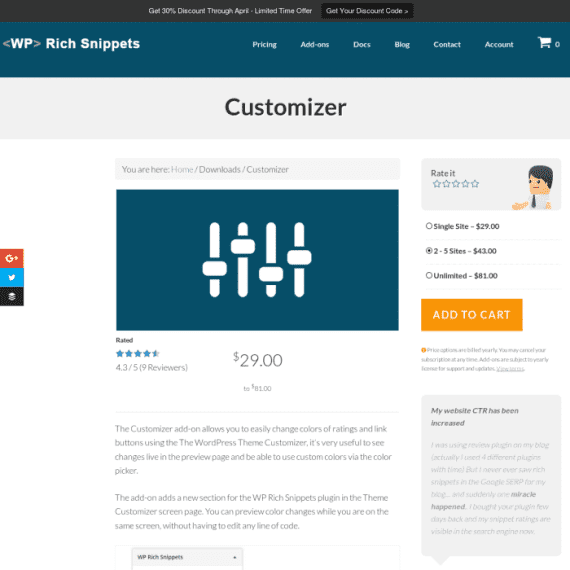 WP Rich Snippets Customizer Addon破解版下载
