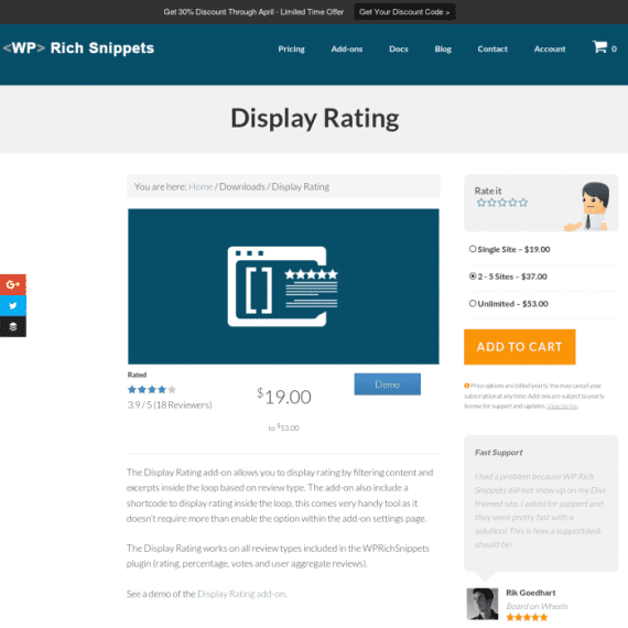 WP Rich Snippets Display Rating Addon破解版下载