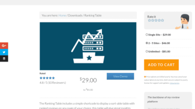 WP Rich Snippets Ranking Table Addon破解版下载