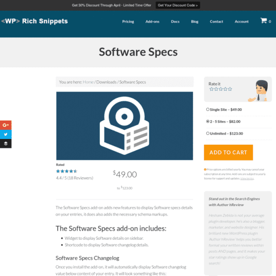 WP Rich Snippets Software Specs Addon破解版下载