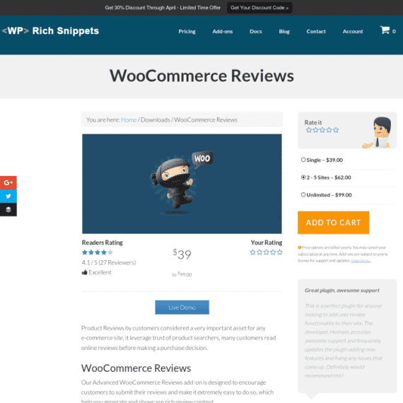 WP Rich Snippets WooCommerce Reviews Addon破解版下载