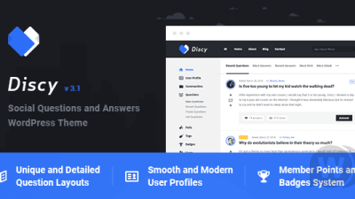 Discy v4.9.0 – Social Questions and Answers WordPress Theme