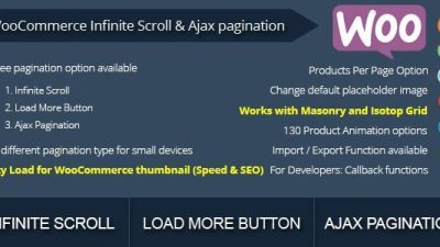 WooCommerce 无限滚动和 Ajax 分页无效免费下载