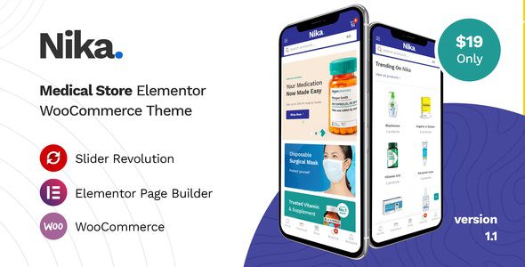 Nika Medical Elementor WooCommerce Theme v1.1.5