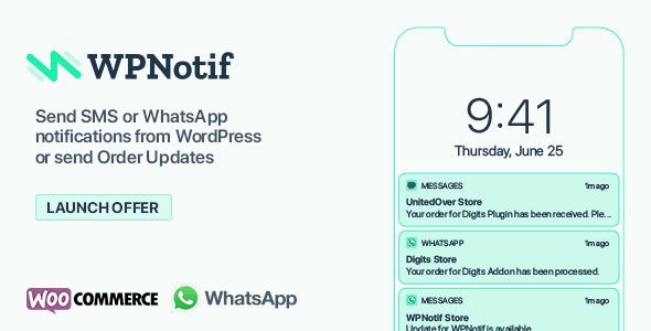 WPNotif - WordPress 短信和 WhatsApp 通知 GPL 下载