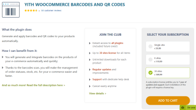 YITH WooCommerce Barcodes And QR Codes Premium破解版
