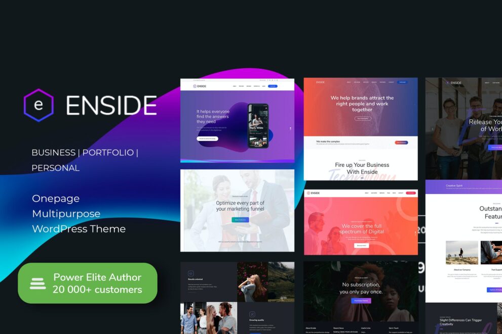 Enside v1.4.6 – Multipurpose Onepage Landing Page WordPress Theme