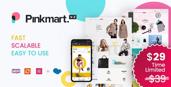用于 WooCommerce 的 Pinkmart Nulled AJAX 主题免费下载