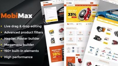 Mobimax Nulled Auto Parts WordPress 主题 + WooCommerce 商店