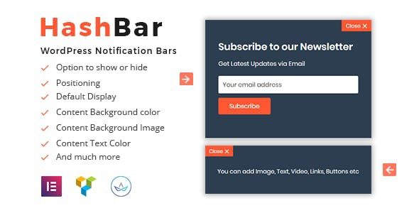 HashBar Pro v.1.3.1 WordPress Notification Bar