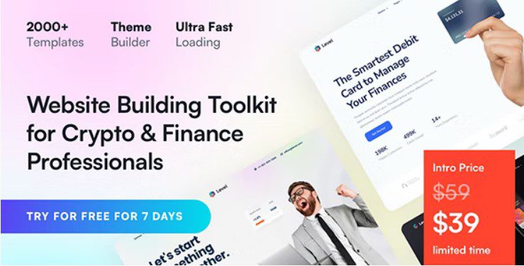 免费下载级别 - 金融技术和加密 WordPress 主题已取消