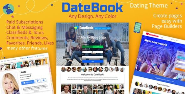 DateBook v4.6.5 [Fixed*] – Dating WordPress Theme