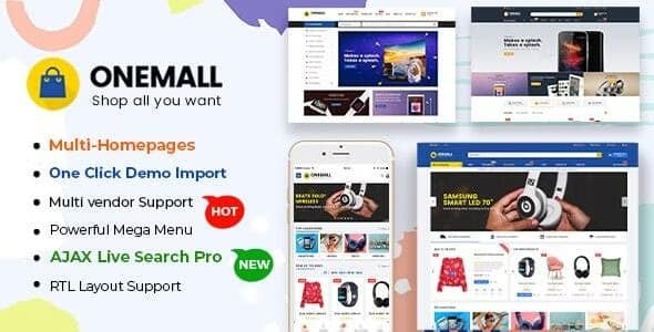 OneMall v.1.9.2 – eCommerce MarketPlace WooCommerce WordPress Theme (Mobile Layouts Included)