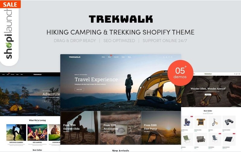 Trekwalk – Hiking Camping & Hiking Shopify Theme Template Monster