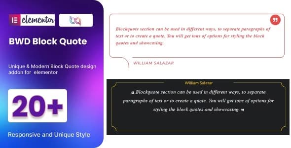 BWD Block Quote for elementor v1.0