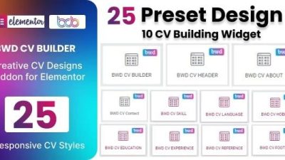 BWD CV Builder for Elementor v1.0