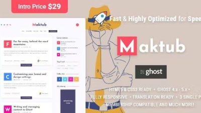 [Fixed*] Maktub v.1.2.0 Minimal & Lightweight Blog for WordPress