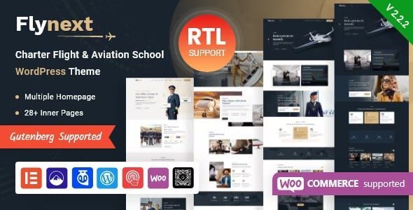 Flynext v.2.1.2 Multipurpose Aviation WordPress Theme + RTL