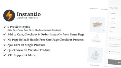 v2.5.2 WooCommerce All in One Cart and Checkout | Side Cart, Popup Cart and One Click Checkout – Instantio