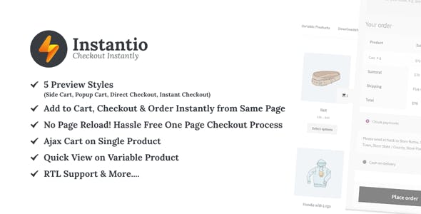 v2.5.2 WooCommerce All in One Cart and Checkout | Side Cart, Popup Cart and One Click Checkout – Instantio