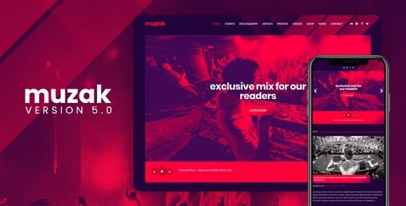 Muzak Nulled 音乐 WordPress 主题免费下载