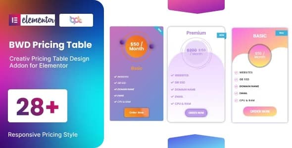 elementor Nulled 免费下载的 BWD 定价表