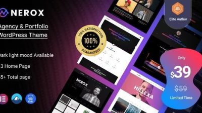 Nerox Nulled Agency & Portfolio WordPress 主题 + RTL 免费下载