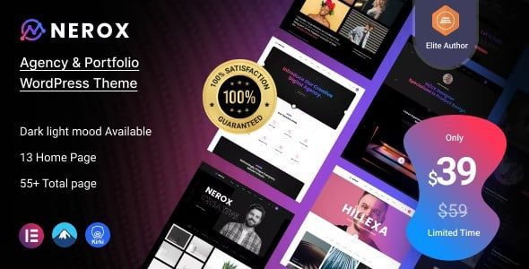 Nerox Nulled Agency & Portfolio WordPress 主题 + RTL 免费下载