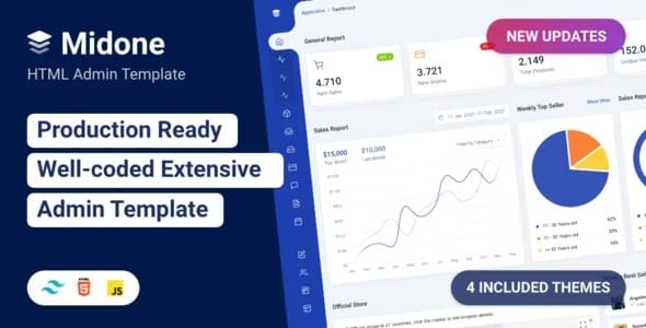 Midone v4.0.9 – HTML Admin Dashboard Template