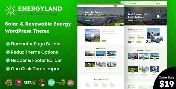 Energyland v1.0.0 – Solar & Renewable Energy WordPress Theme
