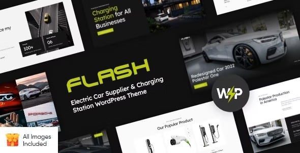 The Flash Nulled Electric Car Supplier & Charging Station WordPress 主题免费下载