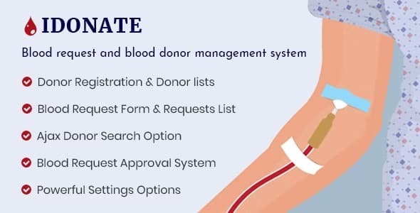 IDonatePro v.2.0.0 Blood Donation, Request And Donor Management WordPress Plugin