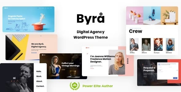 Byra Nulled Simple Portfolio WordPress 主题免费下载