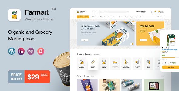 Farmart v1.0.3 – Organic & Grocery Marketplace WordPress Theme