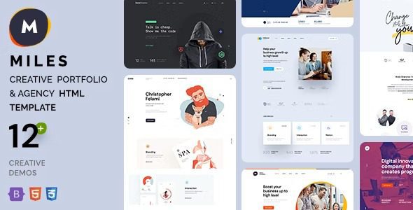 Miles - Creative Portfolio & Agency WordPress Theme Nulled