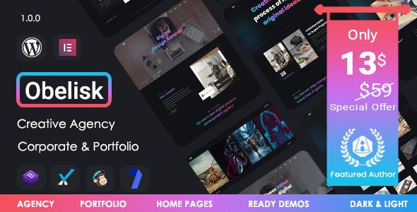 Obelisk v1.7.2 Agency Portfolio & Creative WordPress Theme