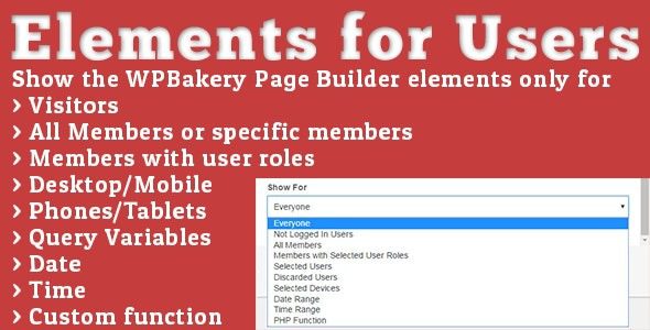 Elements for Users – Addon for WPBakery Page Builder (formerly Visual Composer) v1.5.6