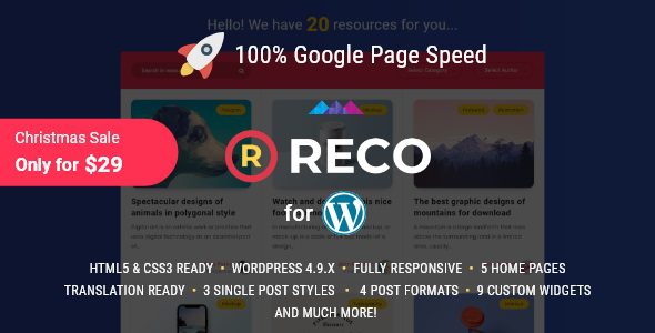 Reco v4.8.0 – Minimal Theme for Freebies