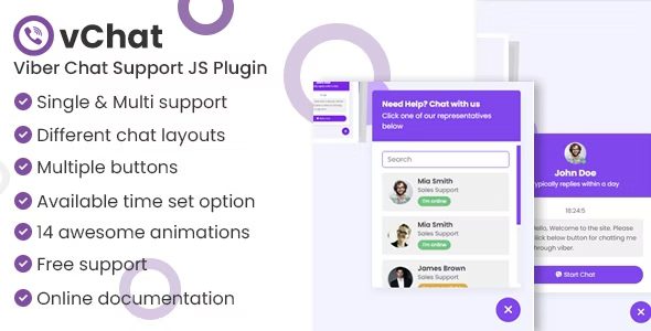vChat v1.0 – Viber Chat Support WordPress Plugin