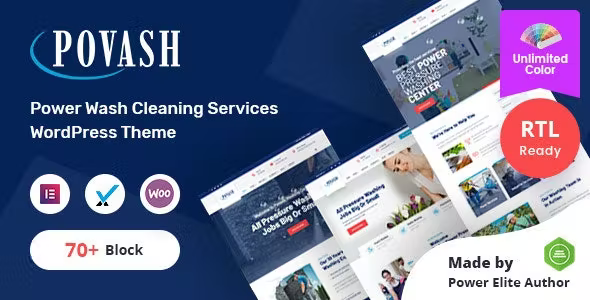 v3.0 Povash – Power Wash WordPress Theme + RTL [Sep 24, 2022]