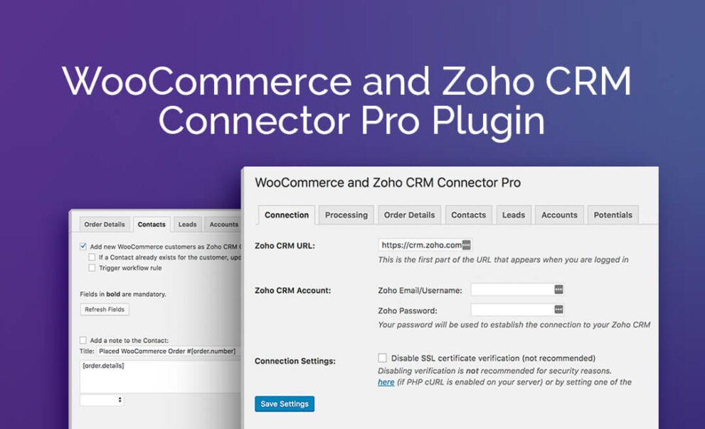 WOOCOMMERCE AND ZOHO CRM CONNECTOR PRO v2.1.5 [Activated]