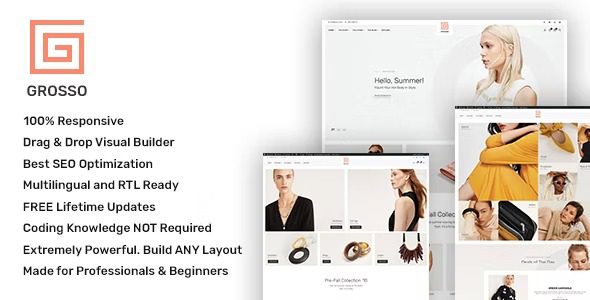Grosso Nulled Modern WooCommerce theme for the Fashion Industry Free Download